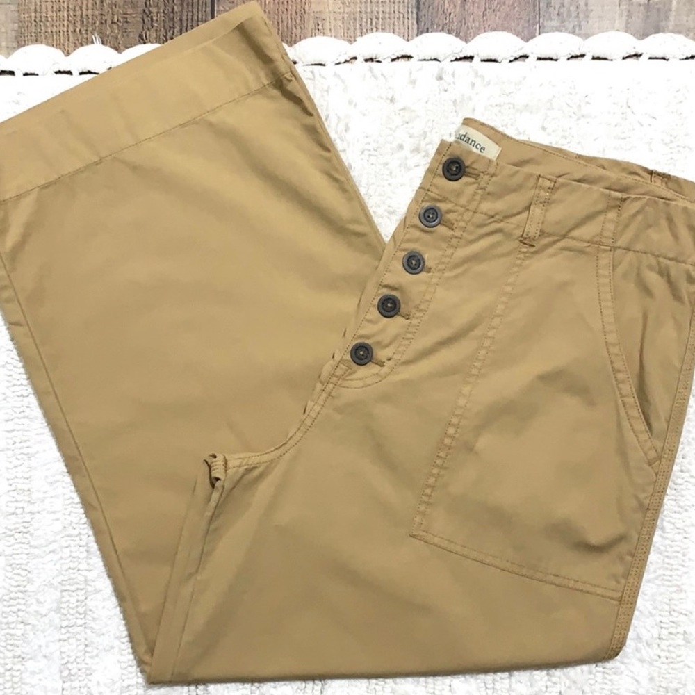 Sundance Catalog Wide Leg Crop Pants in 14 Mustard/Gold - Picture 3 of 7